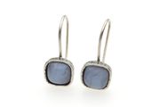 Vintage 925 Sterling Silver &amp; Blue Agate Earrings