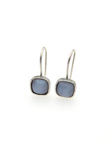 Vintage 925 Sterling Silver & Blue Agate Earrings