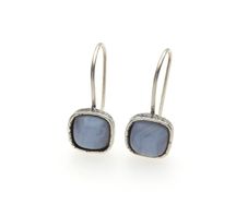 Vintage 925 Sterling Silver & Blue Agate Earrings