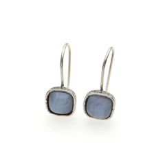 Vintage 925 Sterling Silver & Blue Agate Earrings