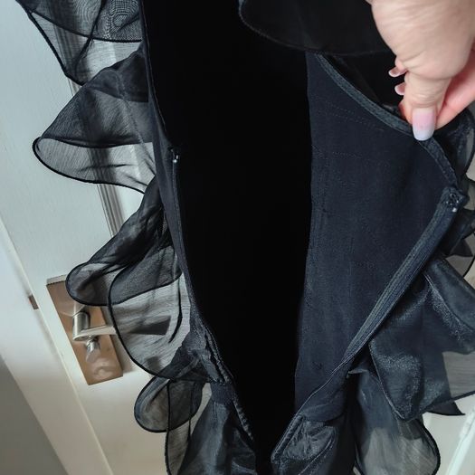 Black Frilled mini dress  size M, from H&M