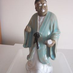 Chinese unusual  Glazed Mudman Pottery Figure 10'' signed