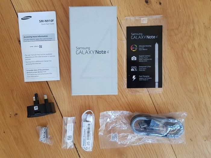 Samsung Note 4 Box + Genuine and Original Accessories