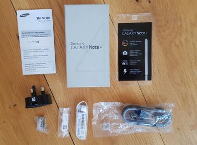 Samsung Note 4 Box + Genuine and Original Accessories