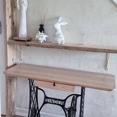 Hall table, desk with drawer, singer sewing  machine