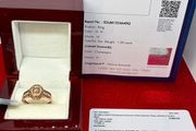 Diamond 9K (375) Yellow Gold SGL Certified Natural Champagne and White Diamond Ring
