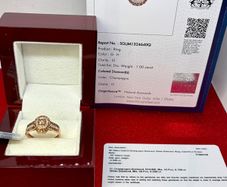 Diamond 9K (375) Yellow Gold SGL Certified Natural Champagne and White Diamond Ring