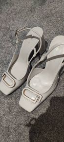 Zara cream block heels size 5