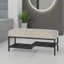 Ashton Modern Upholstered Bench with Shoe Rack Image 8
