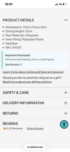 New JELLYCAT Amuseable Sardine Tin