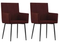 main image for ad Dining Chairs with Armrests 2 pcs Wine Red Fabric