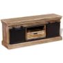 TV Cabinet with 2 Sliding Doors Solid Mango Wood 110x30x45 cm Image 4