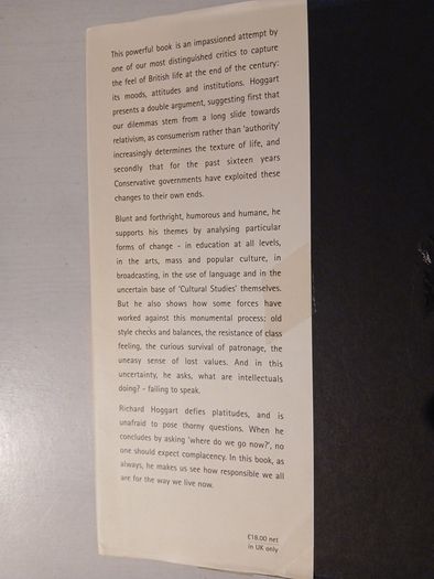 The Way We Live Now by Richard Hoggart
