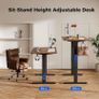 Electric Standing Desk, 160 x 60 cm Height Adjustable Sit Stand Desks with Splice Board and Memory Smart Pannel, Home Office Desk, Brown Image 7
