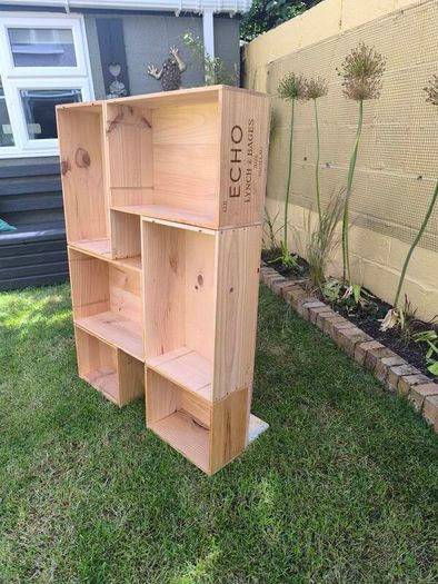 Wine Crate Wedding Photo Display