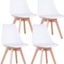 Set of 4 Dining Room Chairs with Solid Beech Legs, Kitchen Chairs, Upholstered Chairs with Backrest, Living Room Chairs, Office Chairs, Image 7