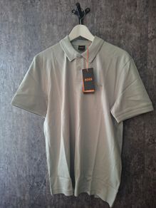 Boss Men's PeInterlock Short-Sleeve Polo Shirt - M Grey