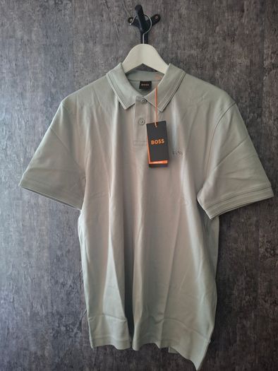 Boss Men's PeInterlock Short-Sleeve Polo Shirt - M Grey