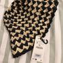 ZARA Black & Beige Textured Knit Hat Size S 6 Image 3