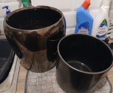 1 flower pot planter and 1 regular flower pot