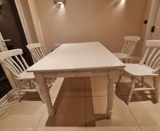 Solid Wood Dining Table + 4 Chairs