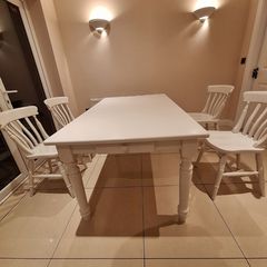 Solid Wood Dining Table + 4 Chairs