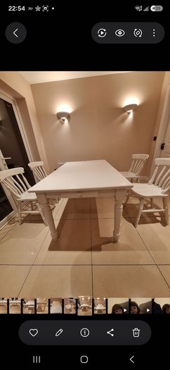 Solid Wood Dining Table + 4 Chairs