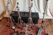 Pearl Hardware pack and hardcase hi hat stand, cymbal stands, snare stand, bass drum pedal