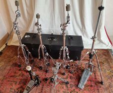 Pearl Hardware pack and hardcase hi hat stand, cymbal stands, snare stand, bass drum pedal