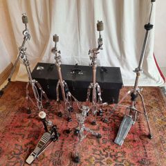 Pearl Hardware pack and hardcase hi hat stand, cymbal stands, snare stand, bass drum pedal
