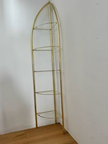 Gold corner shelves - matching pair