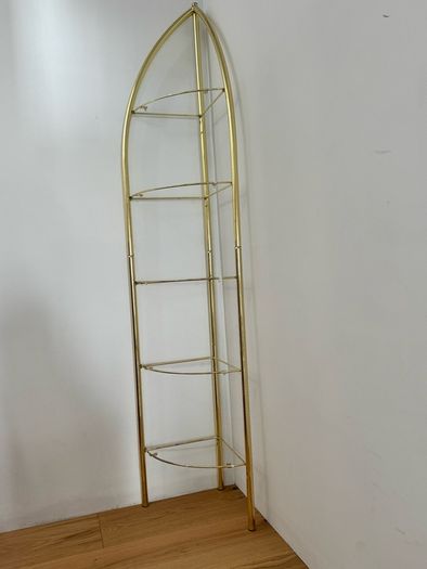 Gold corner shelves - matching pair