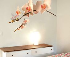 Creamy Orchid Flowers Removable PVC Wall Stickers 3D Decal Art Mural Decor