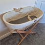 Moses Basket and Stand Little Green Sheep, mattress protector and 2 sheets Image 2