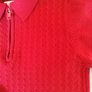 F and F Boys Cable Knit Half Zip Polo in Red Image 4