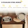Raised Dog Bowls with Stand, 4 Heights Adjustable Pet Feeder with 3 Adjustable Angles for Small, Medium & Large Breeds, Brown Image 6