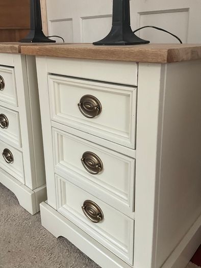 Pair of large solid bedside lockers