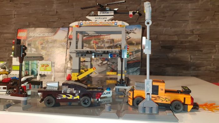 Lego Racers 8186 Steer Extreme Full Set with 6 cars 1 helicopter !