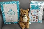 Jellycat Shanghai Exclusive Cupcake Bartholomew Bear With Pin And Stickers and 2 Gift Bags Extremely Rare