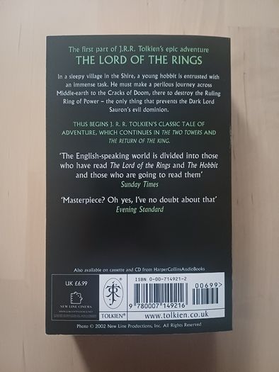 The Lord of the Rings 3 Volumes by J.R.R. Tolkien (Fantasy Paperbacks 2002)