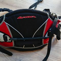 Kite surfing seat harness and safety leash