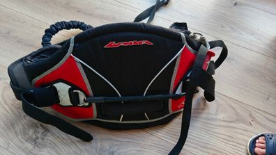 Kite surfing seat harness and safety leash