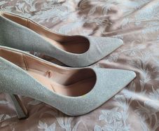 silver sparkle high heels new look comfort brand
