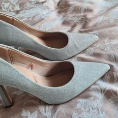 silver sparkle high heels new look comfort brand