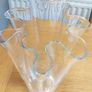 Vintage Hand Blown Clear Crystal Stretched Art Glass Vase, Made in Poland Image 2