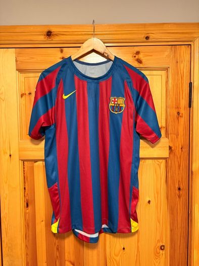 2006 Ronaldinho Barcelona Champions League Replica Retro Jersey