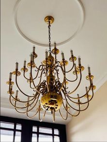 Entrance, Foyer, lobby, hotel brass Chandelier