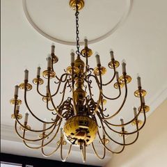 Entrance, Foyer, lobby, hotel brass Chandelier