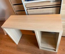 IKEA Kallax desk white stained/oak effect.