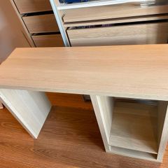IKEA Kallax desk white stained/oak effect.